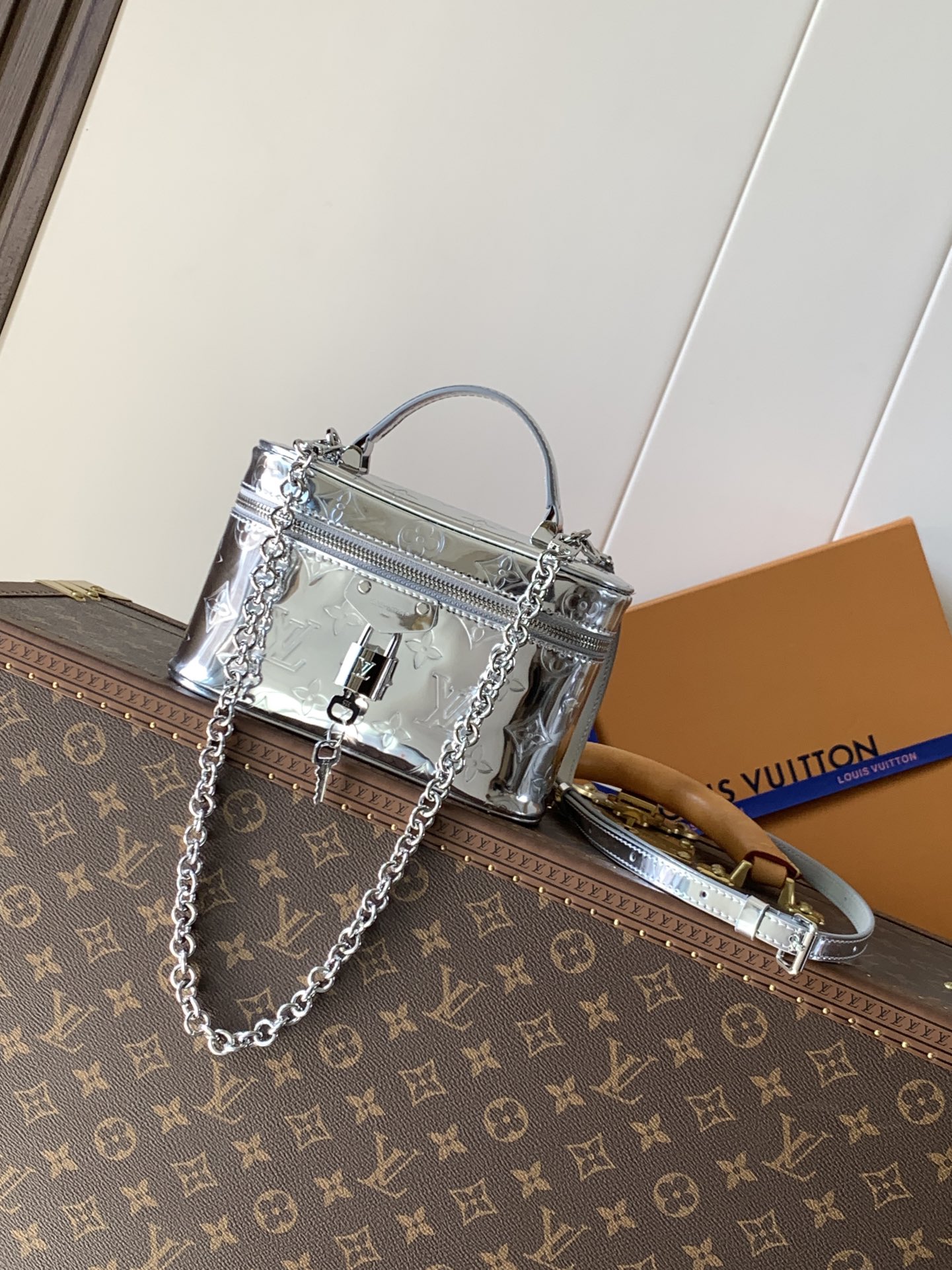 Louis Vuitton LV Atlantis BB Handbag Monogram Reverse Model M46816 Interior Pocket Street Style Fashion Accessory